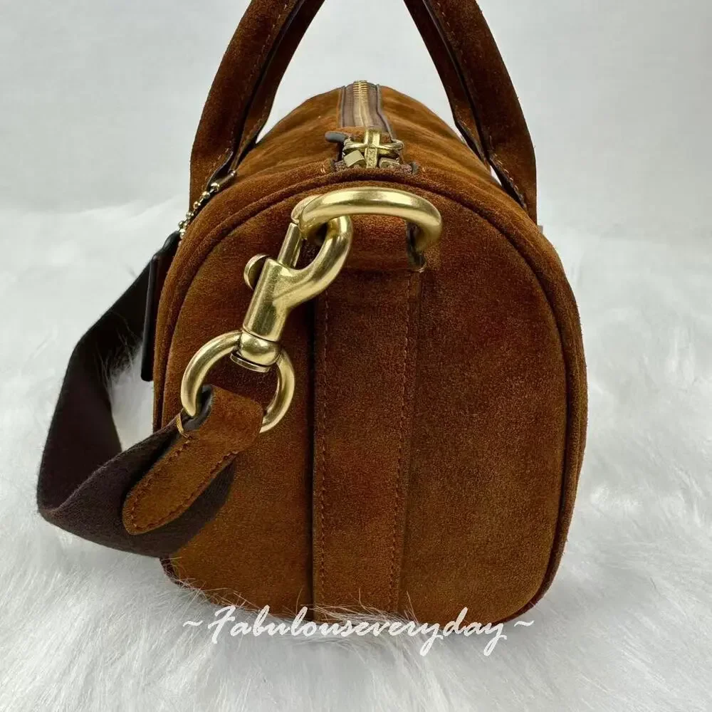 Coach Compass Bag 25 Crossbody/Shoulder In Suede/Gold/Warm Brown CCX40 NWT